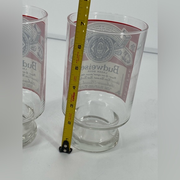 Budweiser vintage pounder footed Beer glasses. Lot of 2 - Picture 2 of 4